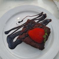 Chocolate and banana brownie! at La Mar de Vins in Mallorca