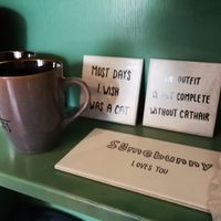 Some stuff for sale @ Cat café "Ditjes & Katjes". at Kattencafé Ditjes & Katjes in The Hague