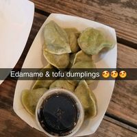 edamame and tofu dumplings  at Monkey King Noodle Company in Carrollton
