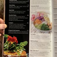 Menu at Verdant Organic in Benoa