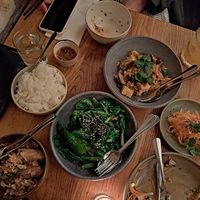 Eggplant, Greens, tofu, pickles at Cafe Hanoi in Auckland