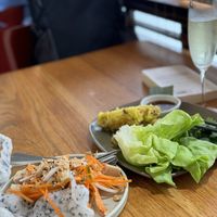 Half spring rolls & jackfruit saladd  at Cafe Hanoi in Auckland
