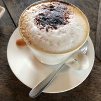 Soy cappuccino (soo good!) at Blackbeach in Ubud