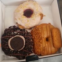 Selection of vegan doughnuts at Doughnotts in Nottingham
