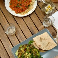 Lentil Bolognese at Solar Kitchen Bar in Larnaca