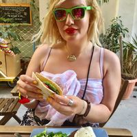 Spinach and lenses burger !!! at Solar Kitchen Bar in Larnaca