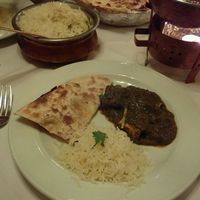 spinach with soy cheese, rice and vegan bread at Indian Palace in Limburg