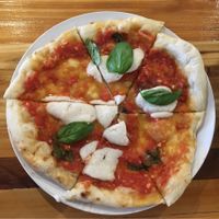 Margherita Pizza with cashew mozzarella at Die Pie in Edmonton