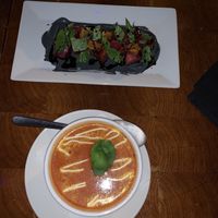 Beet salad and tomato soup 👌 at Die Pie in Edmonton