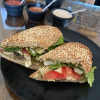 Mushroom-tofu baguette at Bek Semilla de Vida in San Cristobal De Las Casas