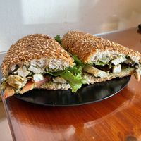 Tofu & mushroom pesto baguette  at Bek Semilla de Vida in San Cristobal De Las Casas