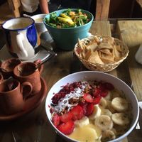 Sweet dream bowl and Salad  at Bek Semilla de Vida in San Cristobal De Las Casas