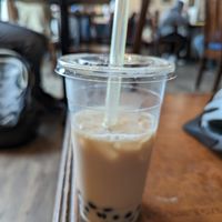 Rose bubble tea at Steep Mountain Teahouse in Bozeman
