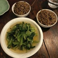 Greens & rice at Wu Guan Tang Su Shi in Shanghai