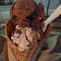 Rocky road and cookie dough. at Anti Social Icecream Co in Austin