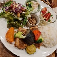 Rice plate at Tofu Room Dy's in Tokyo