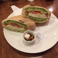Tofu and avocado sandwich (beware that the other sandwich has cheese from cows milk) at Tofu Room Dy's in Tokyo