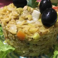 Leek and almond roulade  at Boca Xica in Armacao De Pera