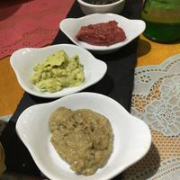 Hummus dip starters  at Boca Xica in Armacao De Pera