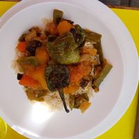 Whole-grain basmati rice with vegetables at Cafeteria Reina in Lugo