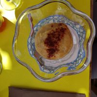 Banana ice-cream dessert at Cafeteria Reina in Lugo