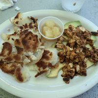 Vegan Benedict (I asked for the pineapple sauce on the side) at Stella's Cafe in Wildwood