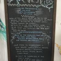 info board at Bird's Nest Cafe in Chiang Mai