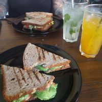 Big Green Sandwich with Passionfruit soda! at Bird's Nest Cafe in Chiang Mai