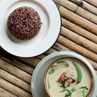 Green curry (vegan) at Bird's Nest Cafe in Chiang Mai