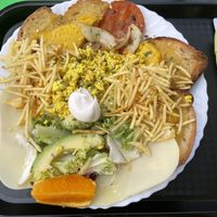 Tofu, cheese and avocado open sandwich  at Veggie Momi in Albufeira