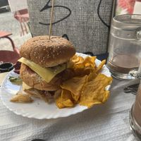 Double cheeseburger   at Veggie Momi in Albufeira