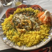 Shrimp curry  at Veggie Momi in Albufeira