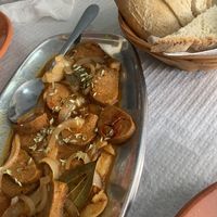Sausages and breadd  at Veggie Momi in Albufeira