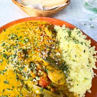 Lentil curryy  at Veggie Momi in Albufeira