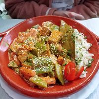 Tofu and vegetable stew at Veggie Momi in Albufeira