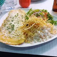 Chickpea omelette at Veggie Momi in Albufeira