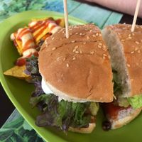 nice vegan burger at Veggie Momi in Albufeira