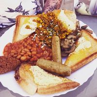 The cooked breakfast  at Veggie Momi in Albufeira