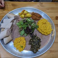 Vegan sampler plus one dish at Moya in San Francisco