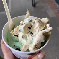 after eight (mint + chocolate) and orange chocolate chip. super delicious!  at Eis 2000 in Hannover