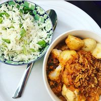Vegan potato and cauliflower curry at La Cocina in Javea