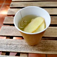 Ginger water at The Burger Cafe in Tenerife