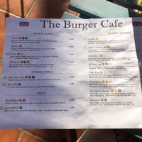 The menu 15/07/18 at The Burger Cafe in Tenerife