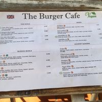 Vegan menuuuu at The Burger Cafe in Tenerife