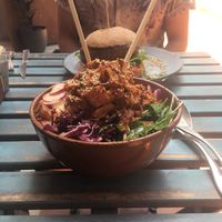 BBQ jackfruit bowl! at The Burger Cafe in Tenerife