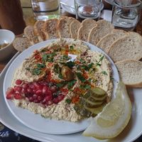 Hummus plate at Cafe Morgenrot in Berlin