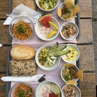 Summer breakfast tray  at Cafe Morgenrot in Berlin