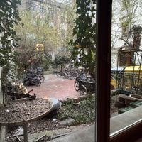 Window view from the inside hall  at Cafe Morgenrot in Berlin