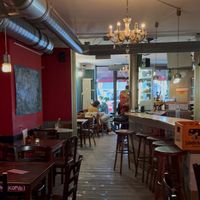 Hall view from inside to entrance side  at Cafe Morgenrot in Berlin