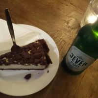 Zupfkuchen (German / Russian specialty cheese cake) and Jever Fun (alcohol free Pils beer) - total 5.70€ at Cafe Morgenrot in Berlin